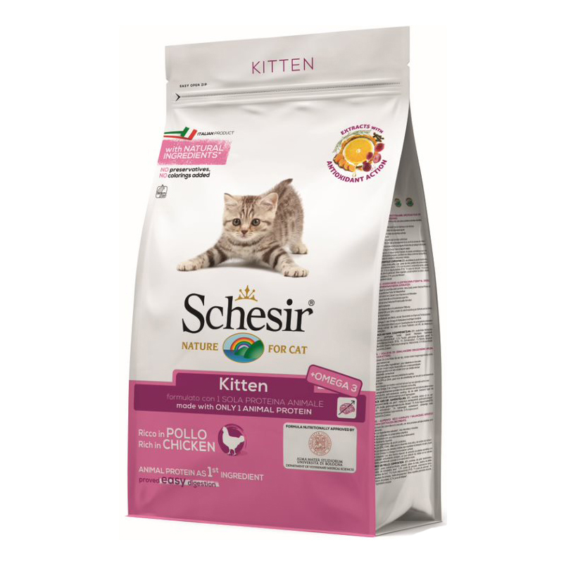 foto del prodotto schesir cat dry kitten 1,5 kg cibo monoproteico gatto 1 ordine scegli lo sconto bzr5 bzr20 200 punti fedelt 