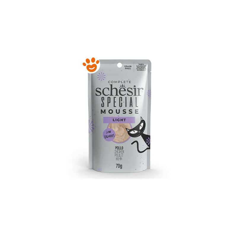 foto del prodotto schesir cat senior special mousse light pollo cat senior special mousse light pollo bustina da 70 gr
