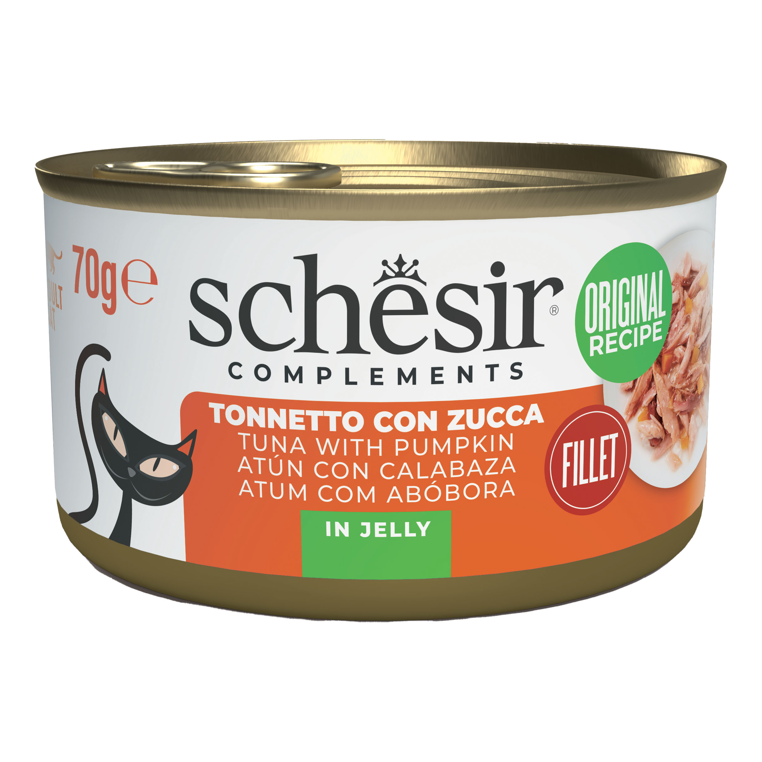 foto del prodotto schesir cat tonnetto con zucca lattina 70 g