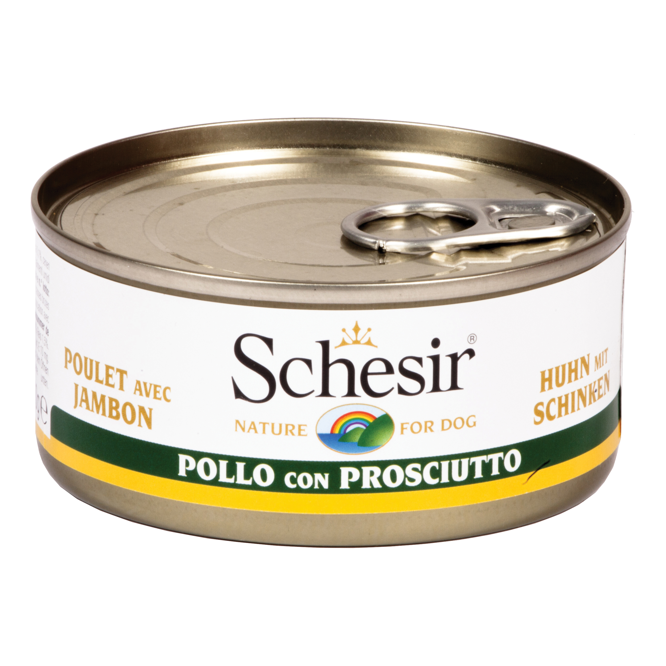 foto del prodotto schesir dog 150 gr pollo e prosciutto confezione da 6 pezzi cibo umido per cani 1 ordine scegli lo sconto bzr5 bzr20 200 punti fedelt 