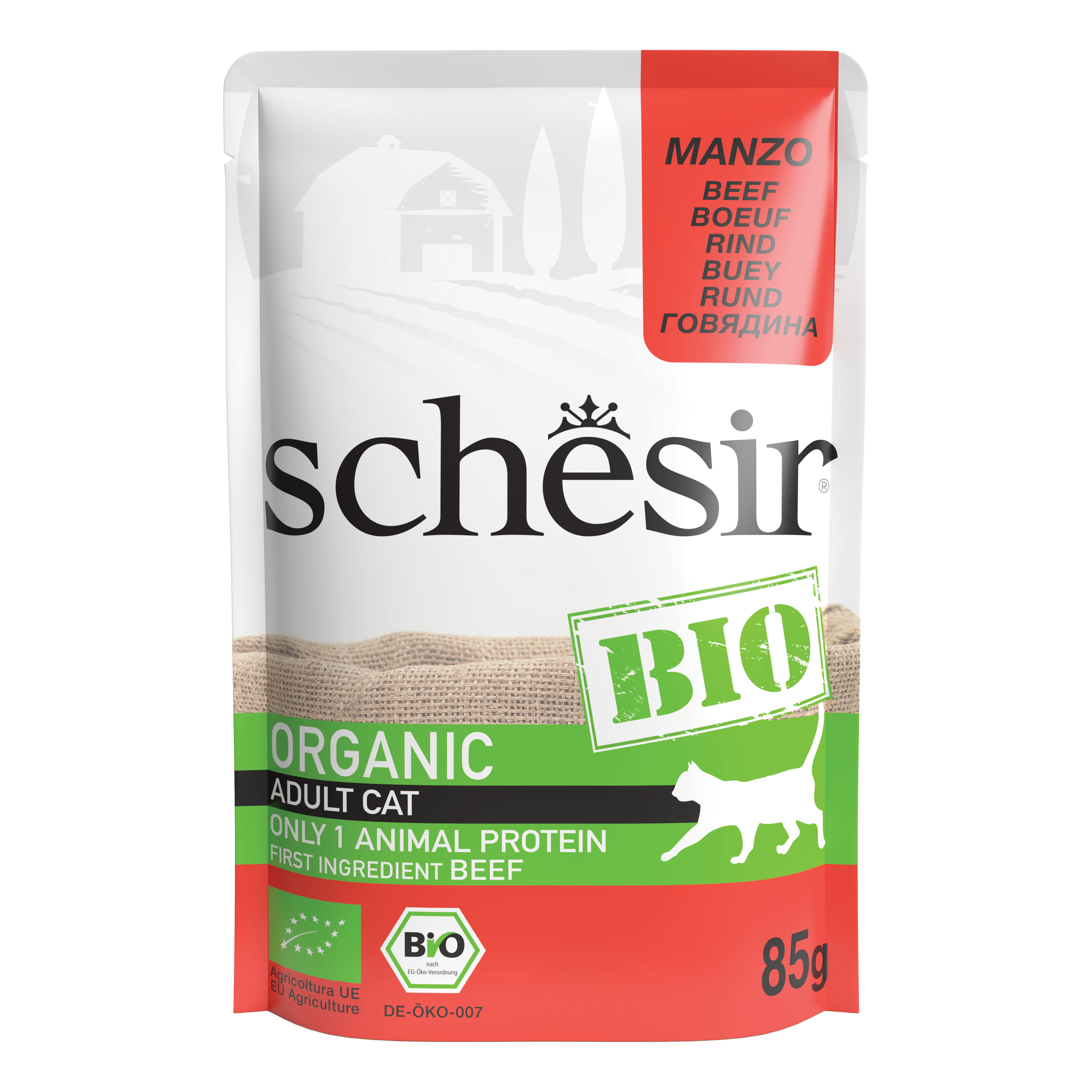 foto del prodotto schesir gatto bio organic busta adulto manzo 85 gr