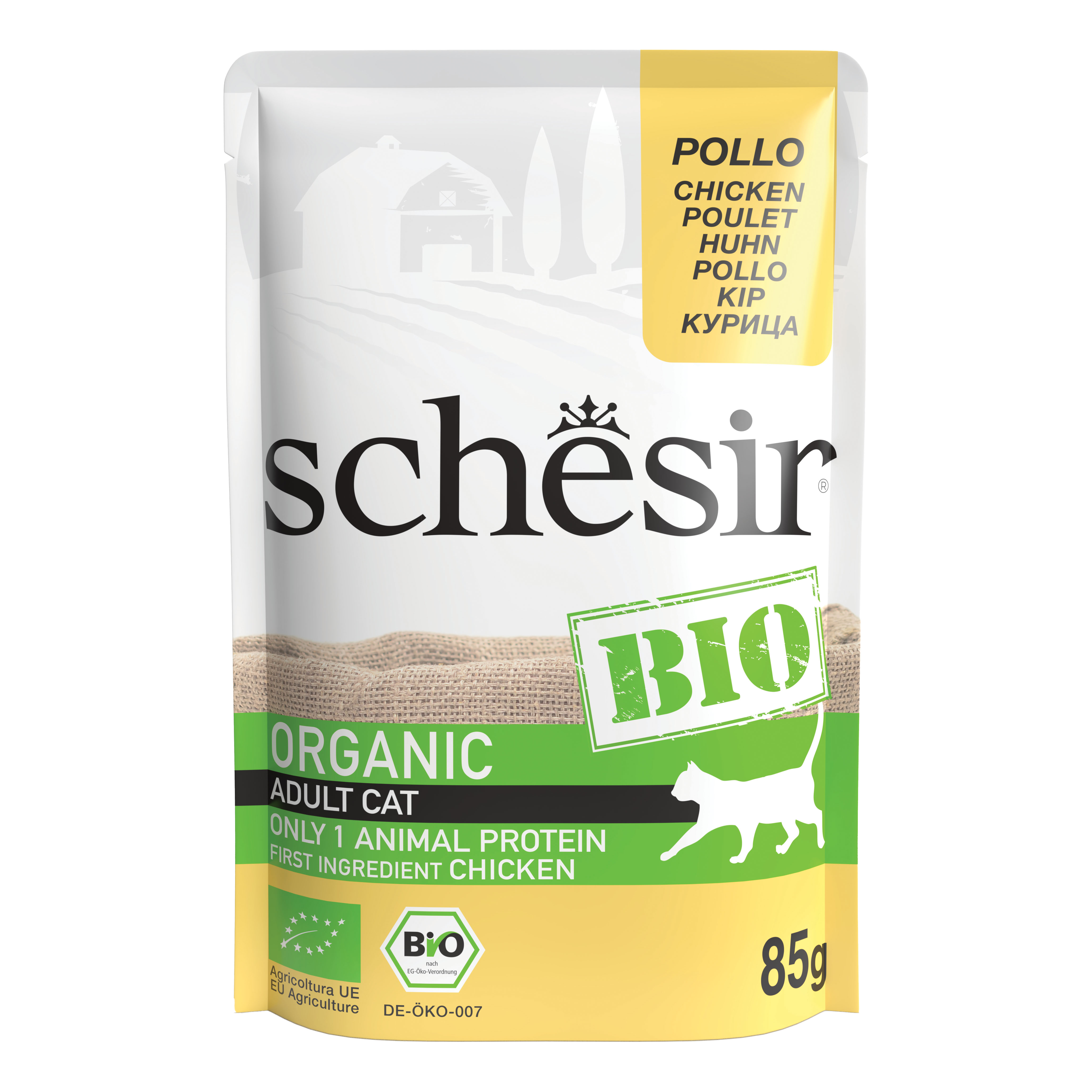 foto del prodotto schesir gatto bio organic busta adulto pollo 85 gr