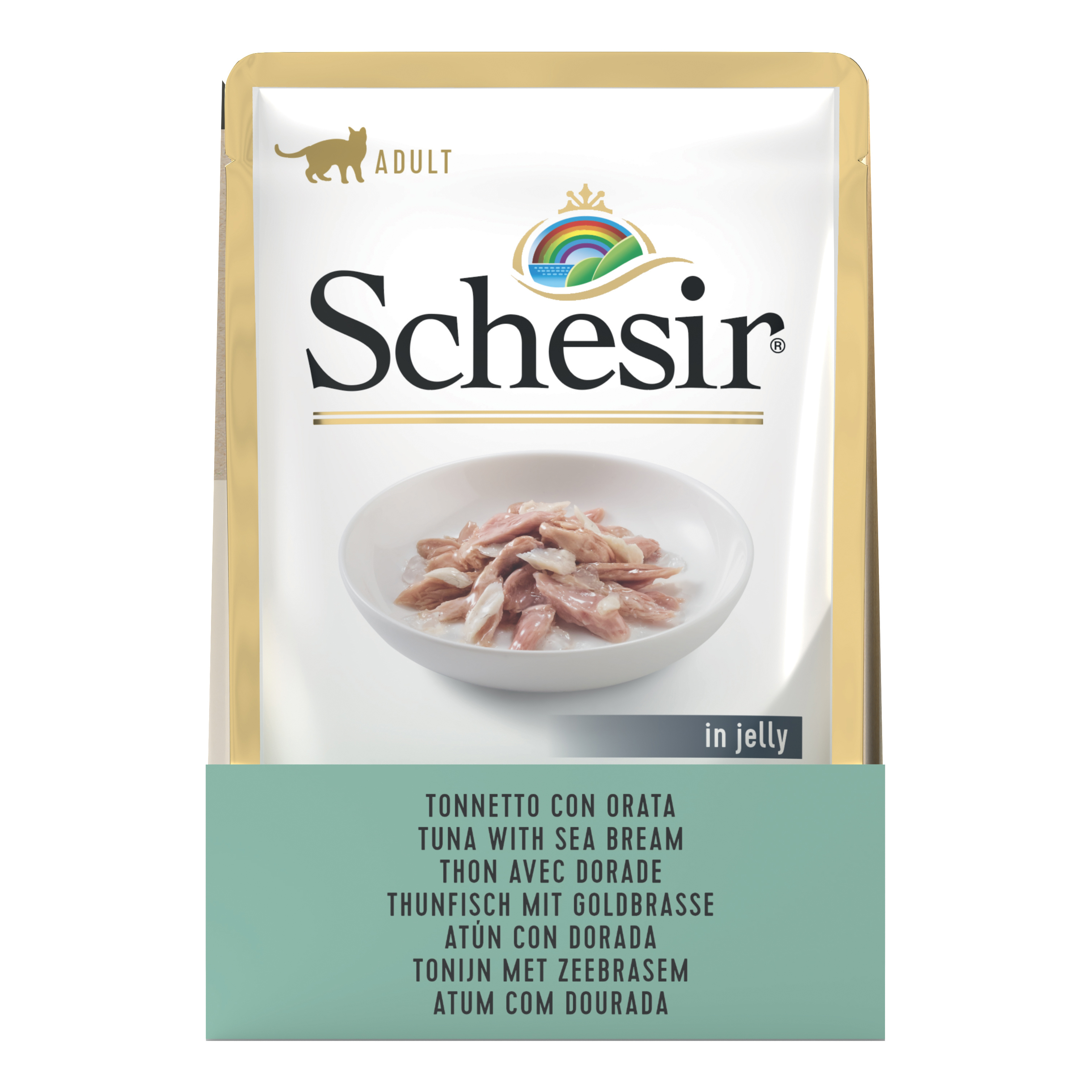 foto del prodotto schesir gatto busta in jelly adulto tonnetto &amp; orata 85 gr