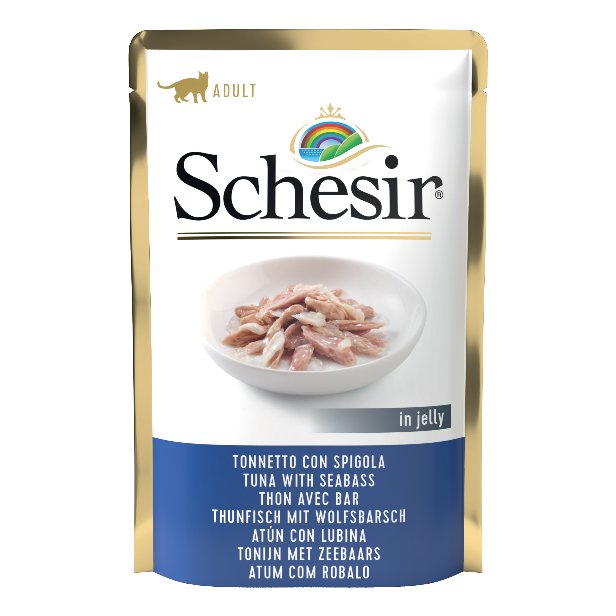 foto del prodotto schesir gatto busta in jelly adulto tonnetto &amp; spigola 85 gr