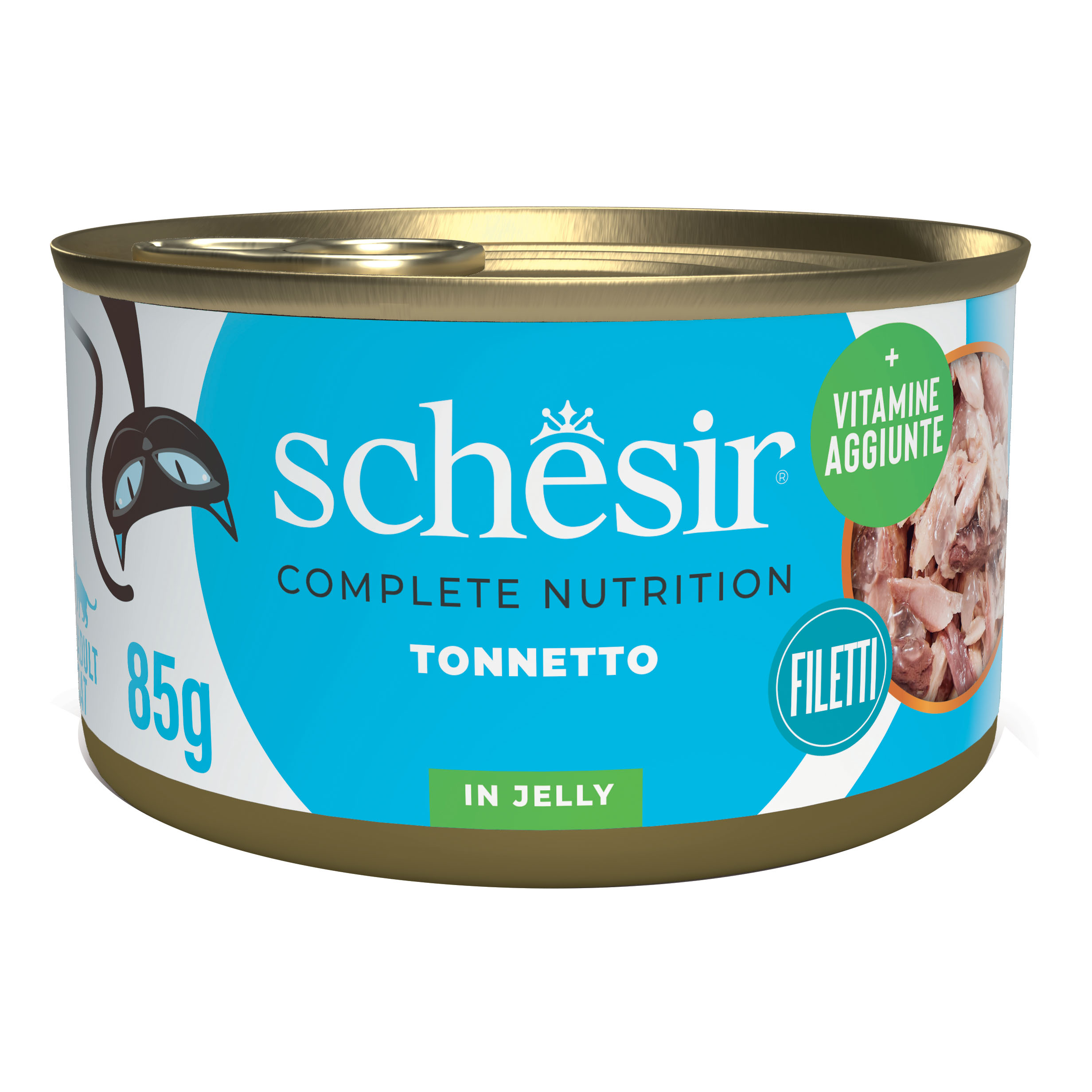 foto del prodotto schesir gatto lattina in jelly adulto tonnetto 85 gr
