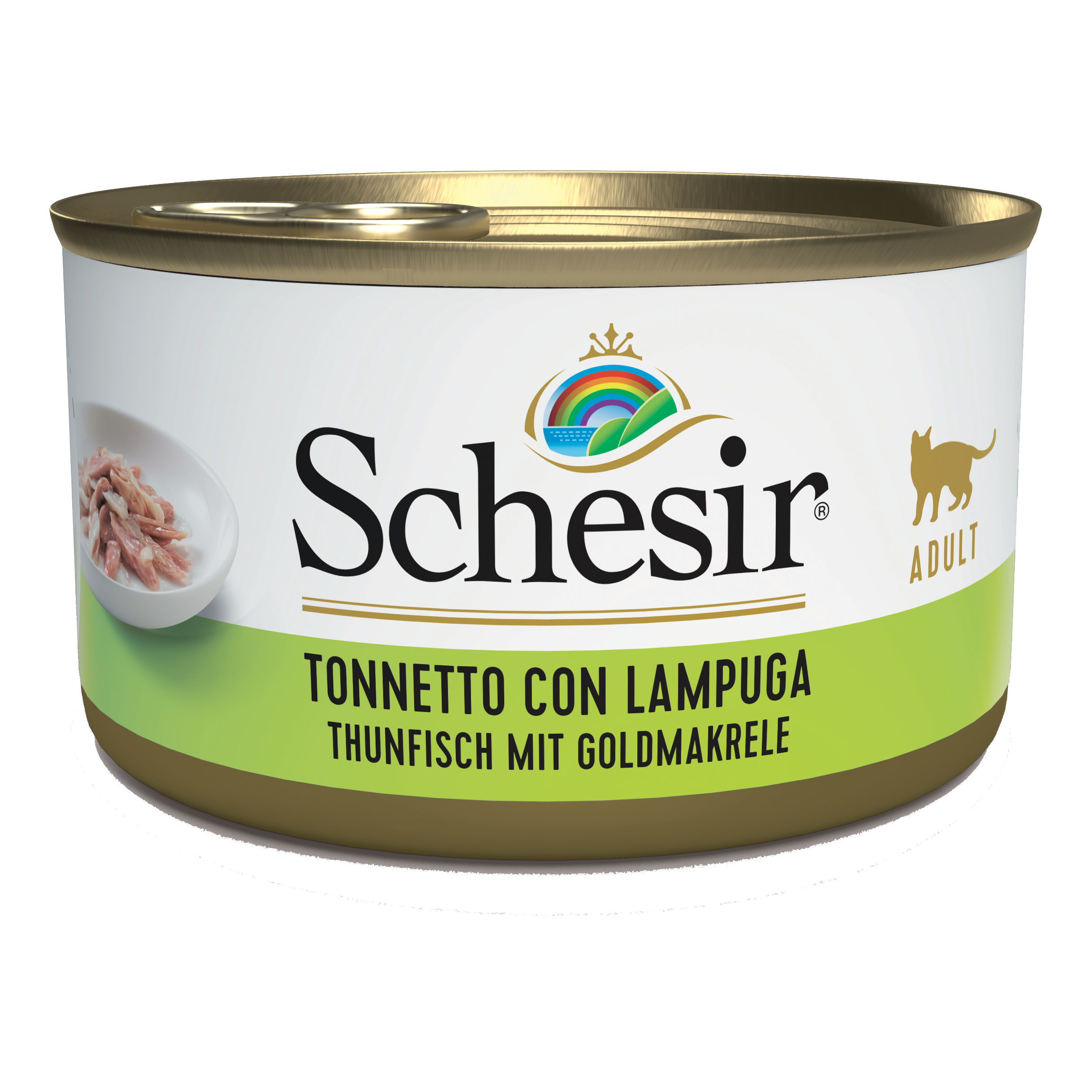 foto del prodotto schesir gatto lattina in jelly adulto tonnetto amp lampuga 85 gr