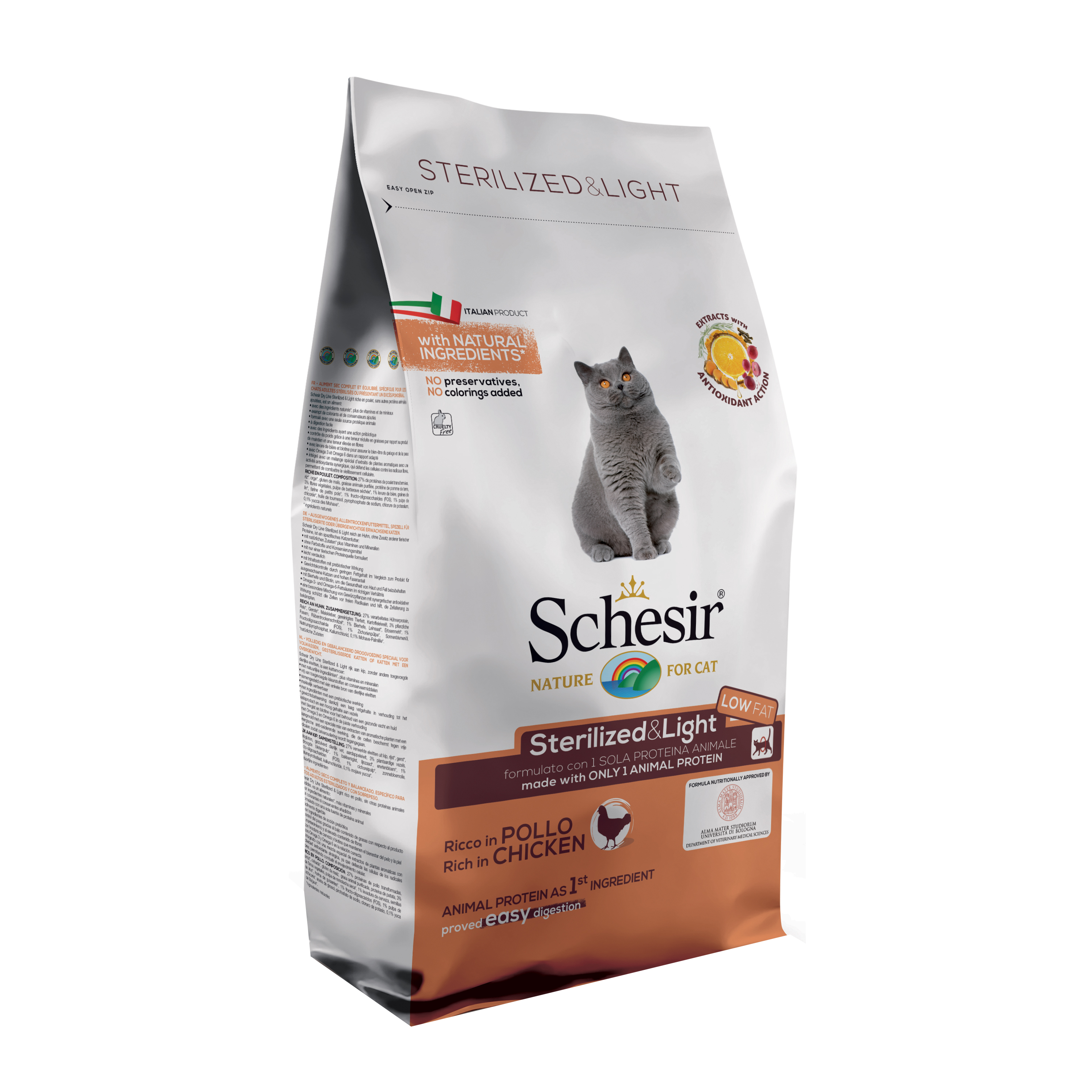 foto del prodotto schesir gatto maintenance adulto sterilizzato amp light pollo 1,5 kg