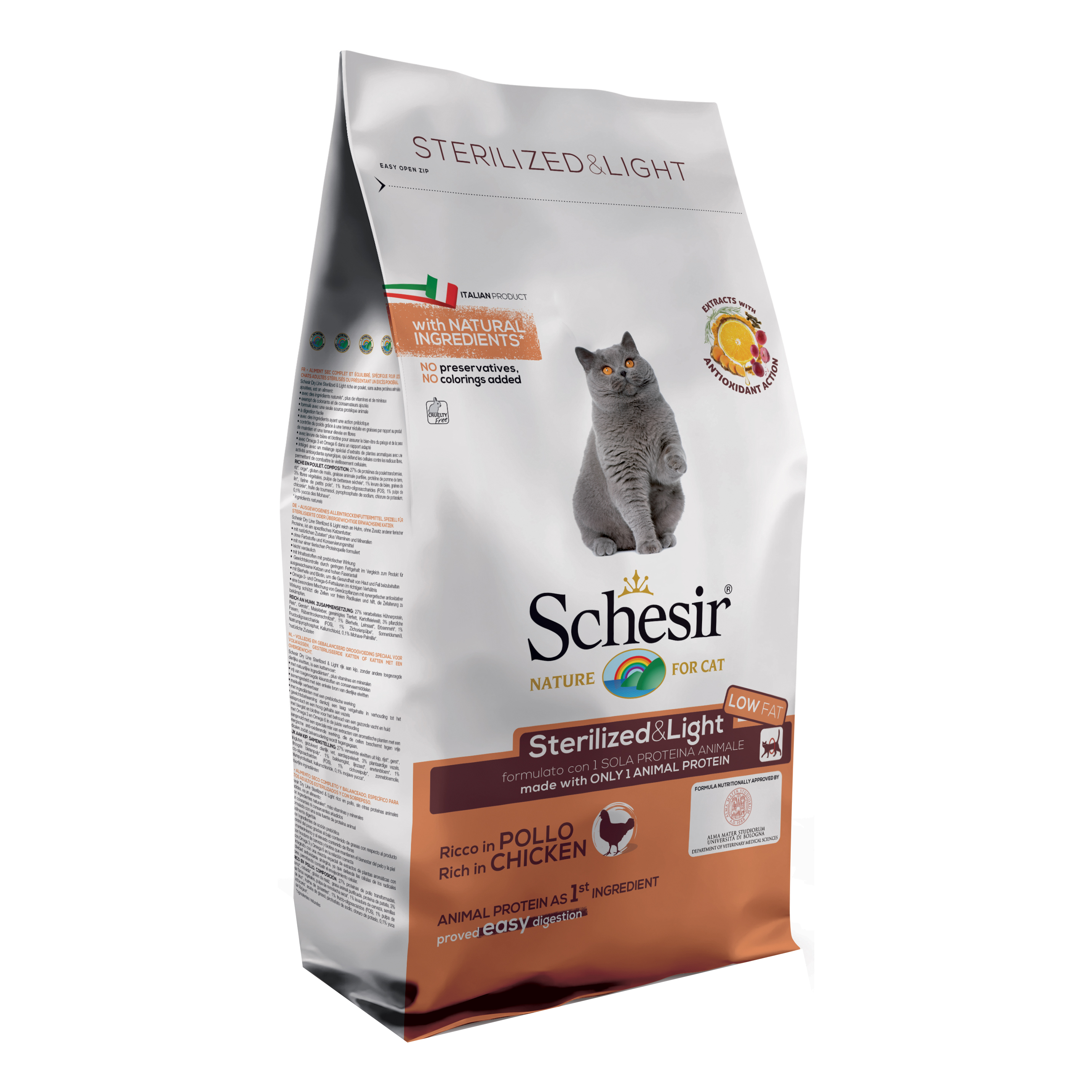 foto del prodotto schesir gatto maintenance adulto sterilizzato amp light pollo 400 gr