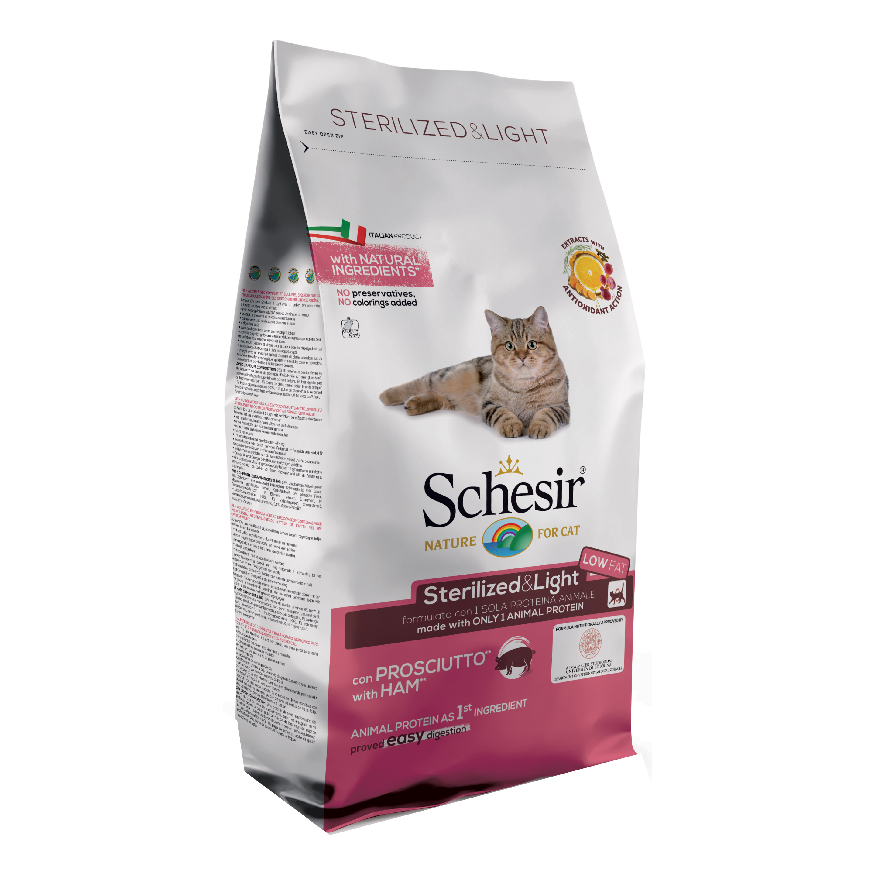 foto del prodotto schesir gatto maintenance adulto sterilizzato amp light prosciutto 1,5 kg