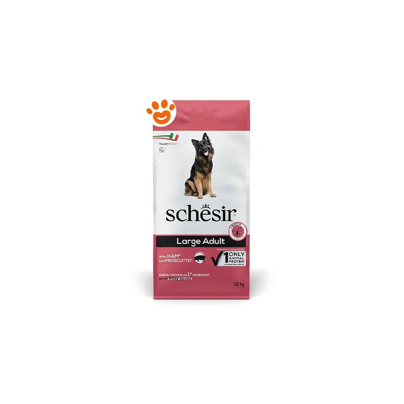 foto del prodotto schesir large adult con prosciutto crocchette per cane 12 kg