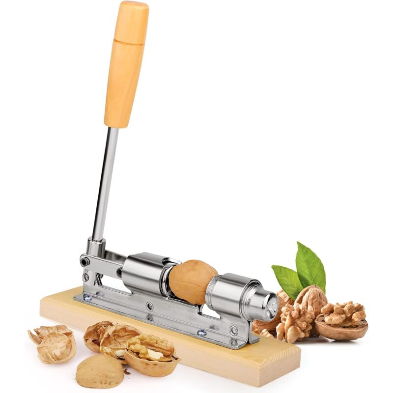 foto del prodotto schiaccianoci lablanc schiaccianoci in acciaio inox con manico in legno adatto per noci, castagne, mandorle aspetta