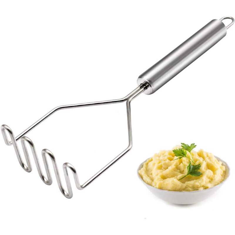 foto del prodotto schiacciapatate, schiacciapatate manuale in acciaio inox, utensile da cucina per tritare frutta e verdura, ideale per pur di patate, guacamole,