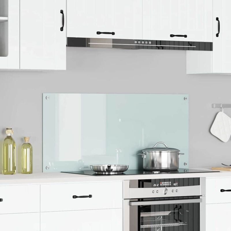 foto del prodotto schienale cucina bianco 110x50x0,6 cm in vetro temperato vidaxl