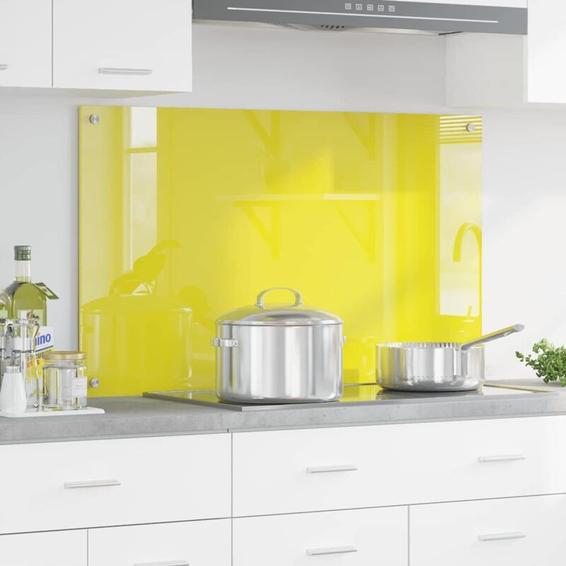 foto del prodotto schienale cucina giallo 100x60x0,6 cm in vetro temperato di vidaxl