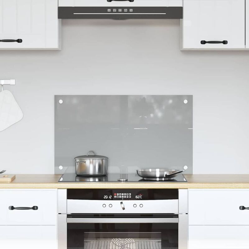 foto del prodotto schienale cucina grigio chiaro 70x40x0,6 cm vetro temperato vidaxl