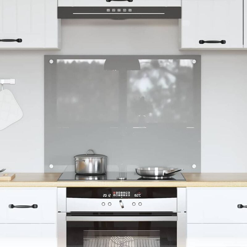 foto del prodotto schienale cucina grigio chiaro 80x60x0,6 cm in vetro temperato di vidaxl