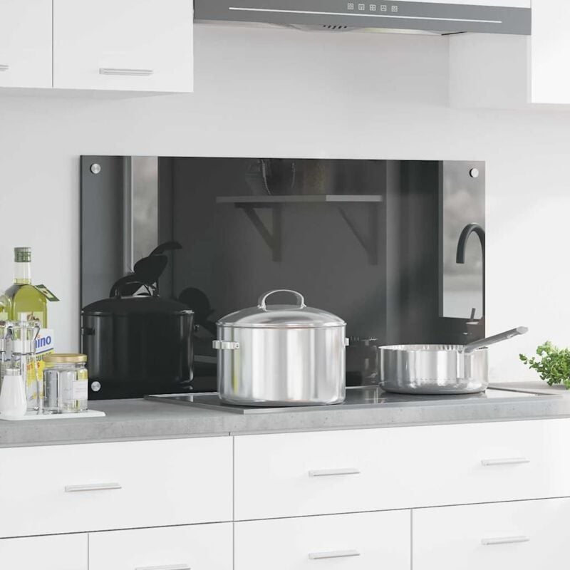 foto del prodotto schienale cucina grigio scuro 100x50x0,6 cm vetro temperato vidaxl