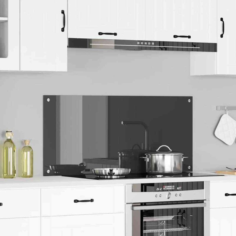 foto del prodotto schienale cucina grigio scuro 110x50x0,6 cm in vetro temperato di vidaxl