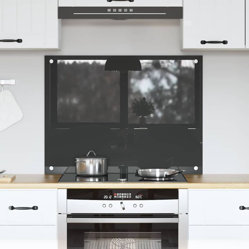 foto del prodotto schienale cucina in grigio scuro 80x60x0.6 cm vetro temperato vidaxl