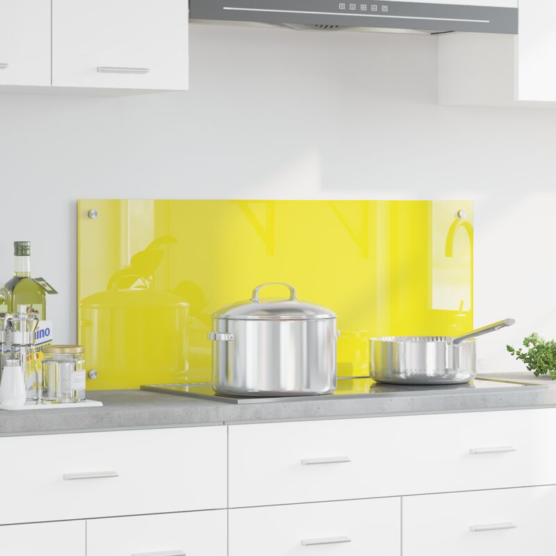 foto del prodotto schienale cucina vidaxl giallo 100x40x0.6 cm vetro temperato