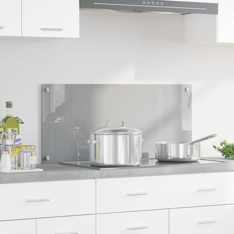 foto del prodotto schienale cucina vidaxl grigio chiaro 90x40x0,6 cm in vetro temperato
