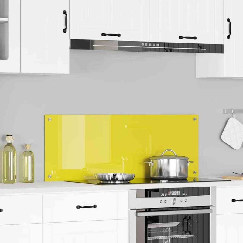 foto del prodotto schienale da cucina giallo 110x40x0,6 cm vetro temperato vidaxl