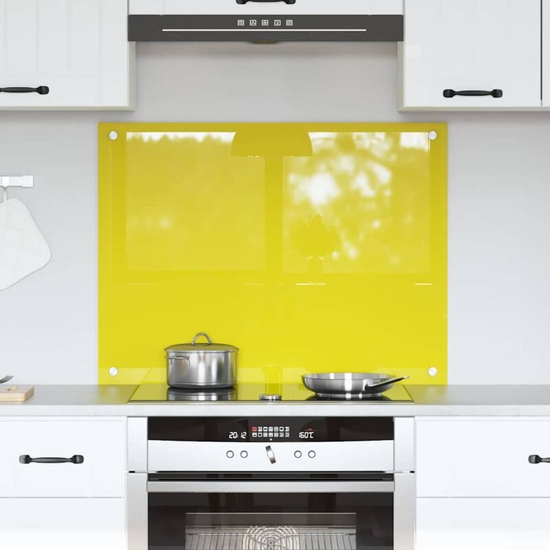 foto del prodotto schienale da cucina giallo 80x60x0,6 cm in vetro temperato vidaxl