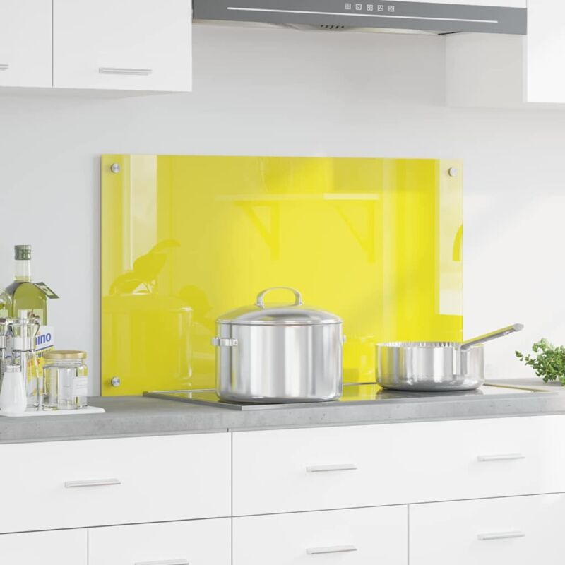 foto del prodotto schienale da cucina giallo 90x50x0,6 cm in vetro temperato di vidaxl