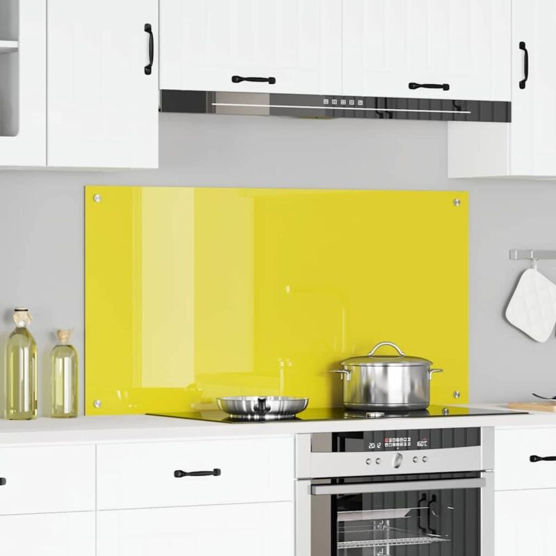 foto del prodotto schienale da cucina vidaxl giallo 120x60x0,6 cm in vetro temperato
