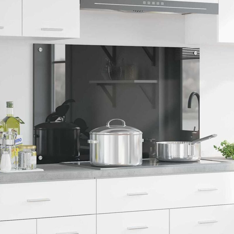 foto del prodotto schienale da cucina vidaxl grigio scuro 100x60x0,6 cm in vetro temperato