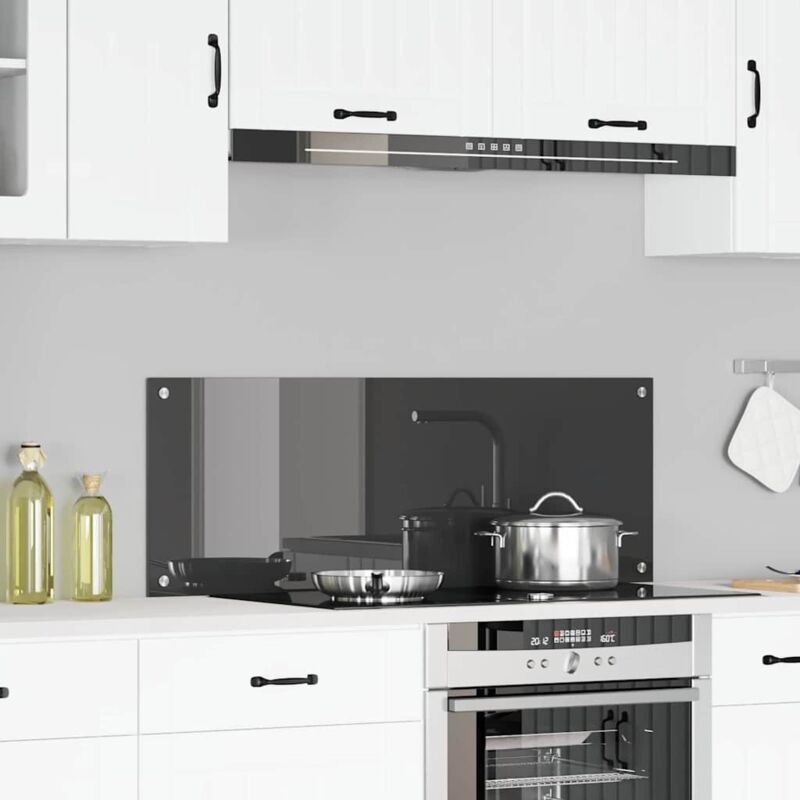 foto del prodotto schienale da cucina vidaxl grigio scuro 110x40x0,6 cm in vetro temperato
