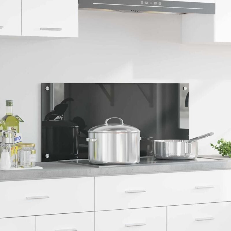 foto del prodotto schienale per cucina vidaxl grigio scuro 90x40x0,6 cm in vetro temperato