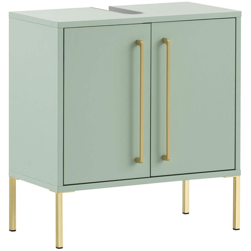 foto del prodotto schildmeyer gloria 146545 mobile base lavabo, materiale a base di legno, colore verde menta, giallo oro, 61,2 x 57,1 x 30,1 cm