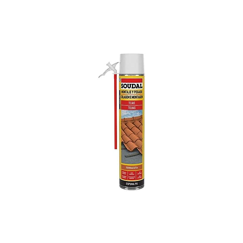 foto del prodotto schiuma per tegole rosso canula 750ml soudal