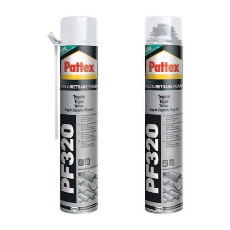 foto del prodotto schiuma poliuretanica per tetti e tegole pattex pf 320 ml.750 applicazione manuale