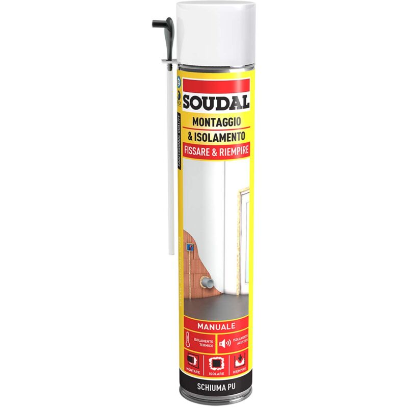 foto del prodotto schiuma poliuretanica universale soudal 750 ml pistola