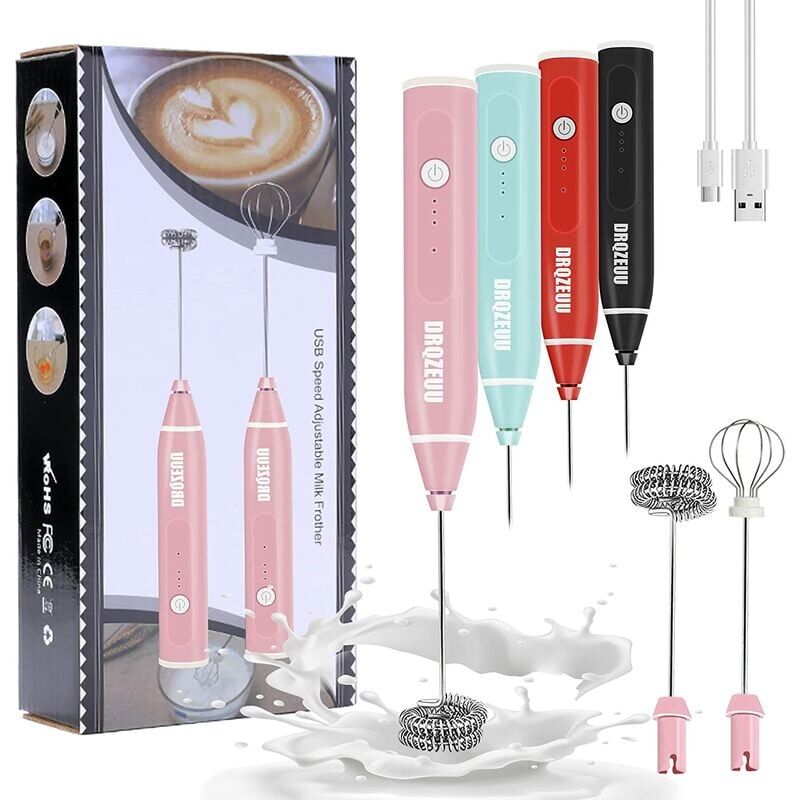 foto del prodotto schiumatore per latte portatile, mini schiumatore elettrico ricaricabile tramite usb per caff latte, 4 velocit , frullatore per bevande