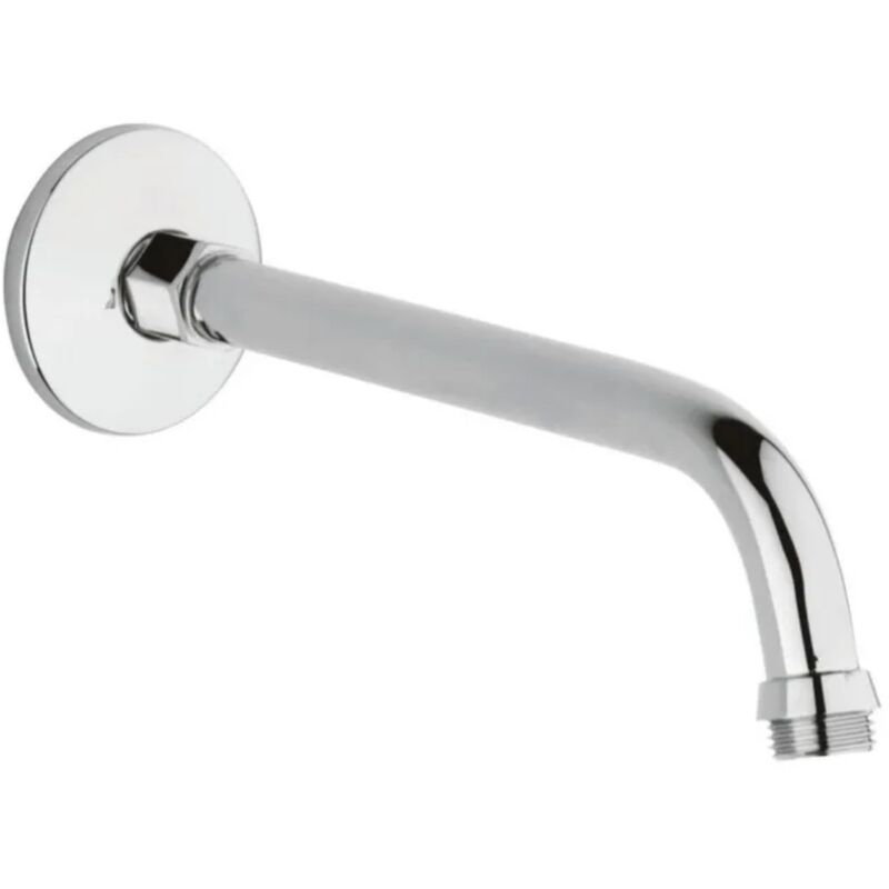 foto del prodotto schl fer 137210 braccio soffione 1 2 inclinato 45 in ottone cromato, con rosone per montaggio a parete, tubo doccia diam 16 mm, l. 150 mm,