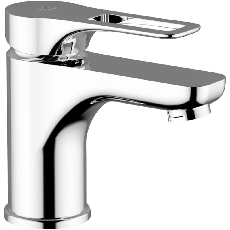 foto del prodotto schl fer 27505012 miscelatore monocomando per lavabo bagno serie flat con scarico automatico 1 1 4, rubinetto monoforo lavandino bagno cartuccia