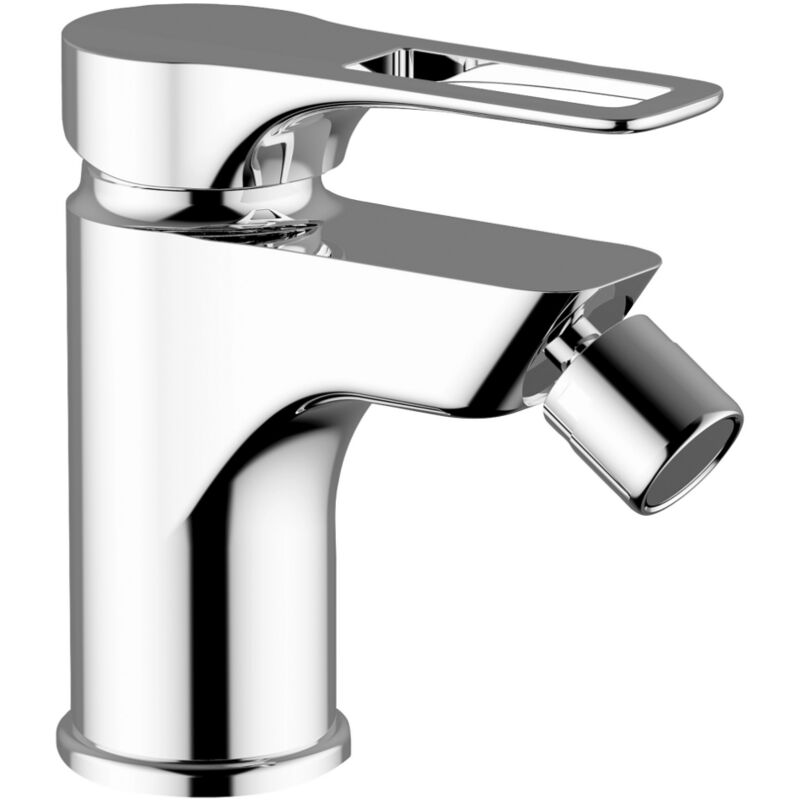 foto del prodotto schl fer 27505015 miscelatore monocomando per bidet bagno serie flat con scarico automatico 1 1 4, rubinetto monoforo cartuccia diam35mm cromo