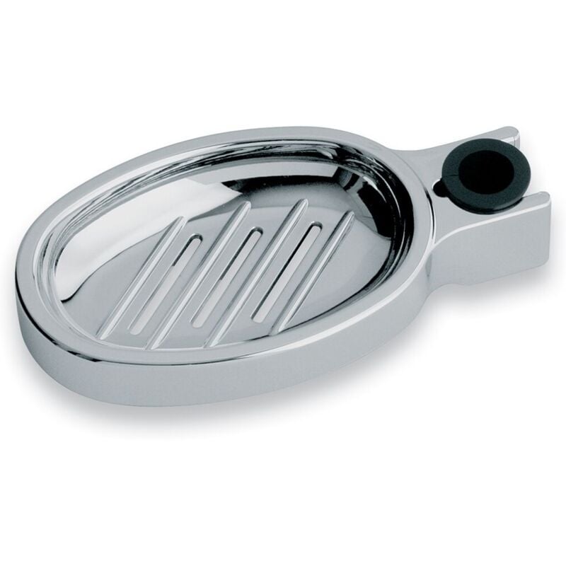 foto del prodotto schl fer 2817022 portasapone per asta saliscendi doccia regolabile, pratico con adattatore diametro tubo asta saliscendi diam 18mm e diam 25mm,