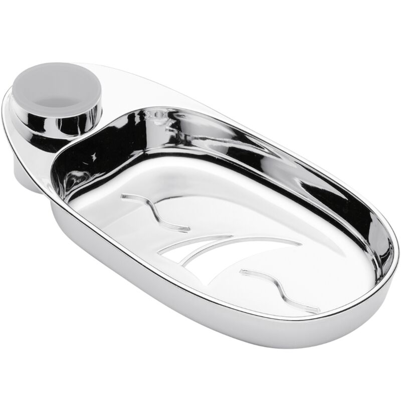 foto del prodotto schl fer 2817023 portasapone universale per asta saliscendi doccia regolabile, sail , pratico con adattatore diametro tubo 18mm 22 mm e 