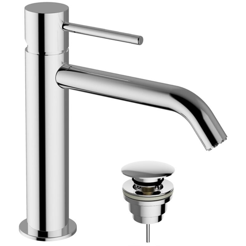 foto del prodotto schl fer 28505012 miscelatore monocomando per lavabo bagno serie fonte25 con piletta click clack, 1 1 4, rubinetto miscelatore lavandino cucina,