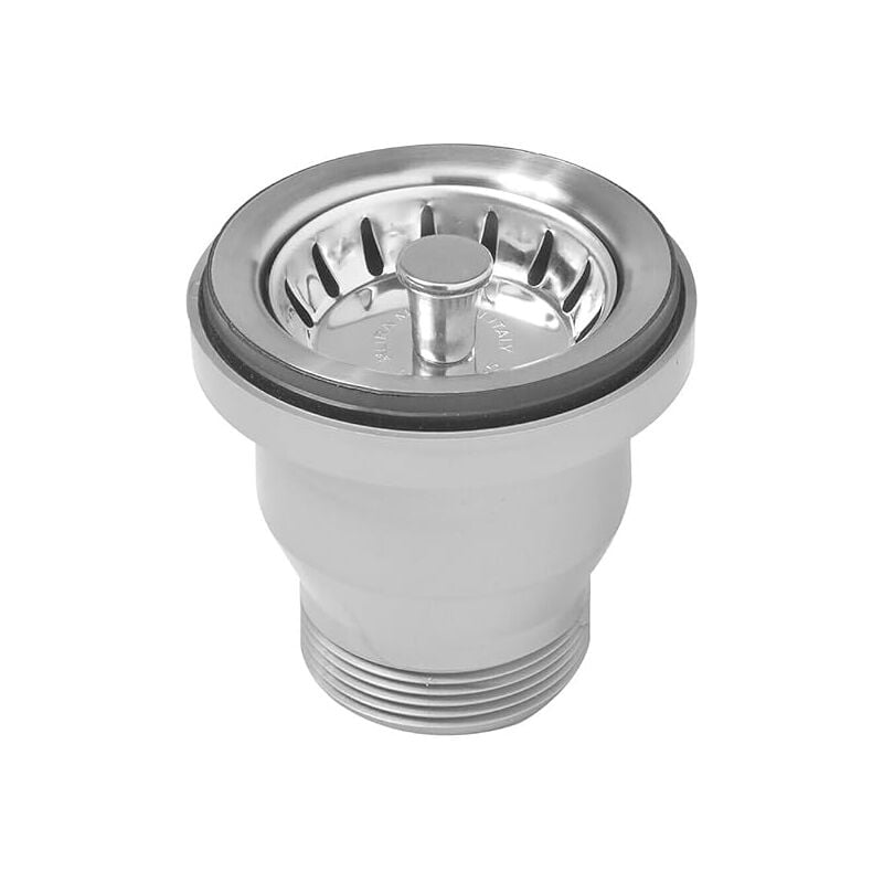 foto del prodotto schl fer 3439715 piletta di scarico 70 mm per lavandino cucina, lavello bagno, lavatoio senza foro troppopieno, compatibile con sifone da 1 1 2,