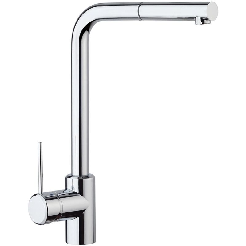 foto del prodotto schl fer 35506010 miscelatore lavello cucina cromo, bocca girevole 360 a squadra, rubinetto cucina professionale con doccetta estraibile in