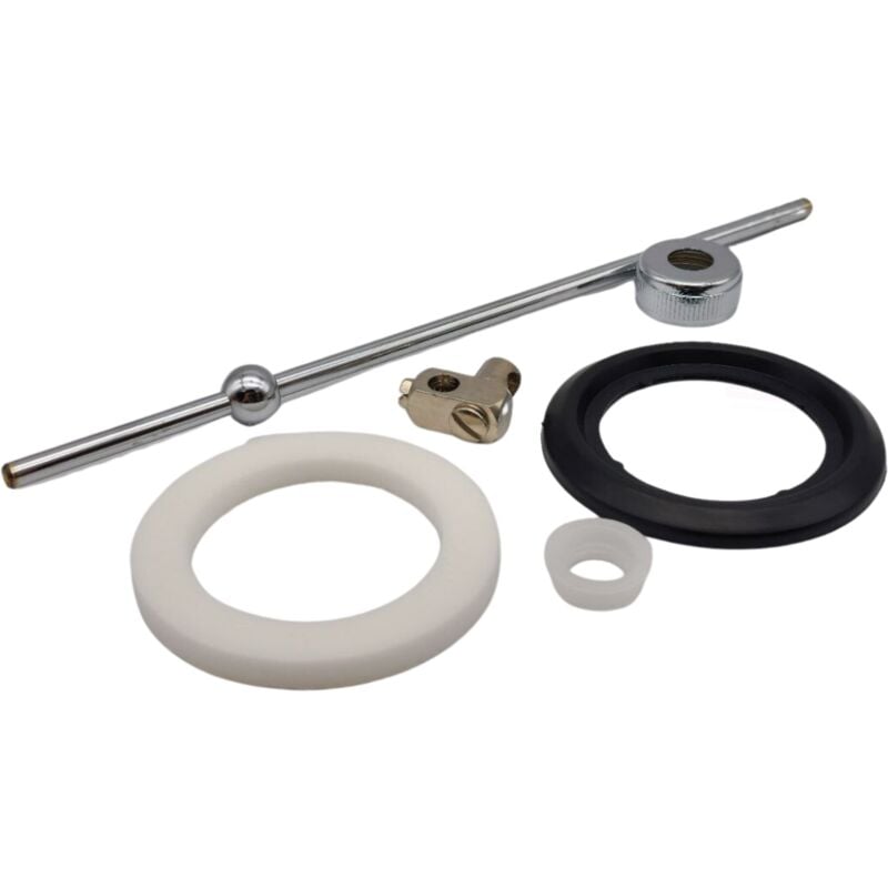 foto del prodotto schl fer 405310asta eccentrica universale per piletta con scarico salterello e sifone per lavabo bagno e bidet, 5 x 200mm, completa di guarnizioni