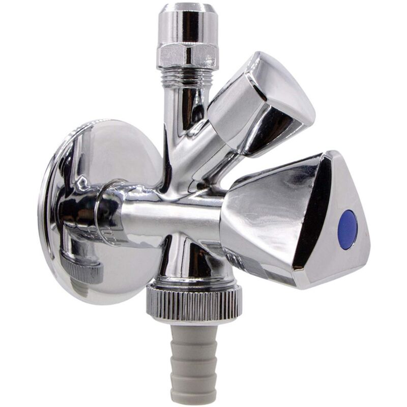 foto del prodotto schl fer 437011 rubinetto sottolavabo combinato a 2 uscite 1 2, raccordo per tubetto in rame da 10mm, attacco flessibile 3 8, rubinetto con