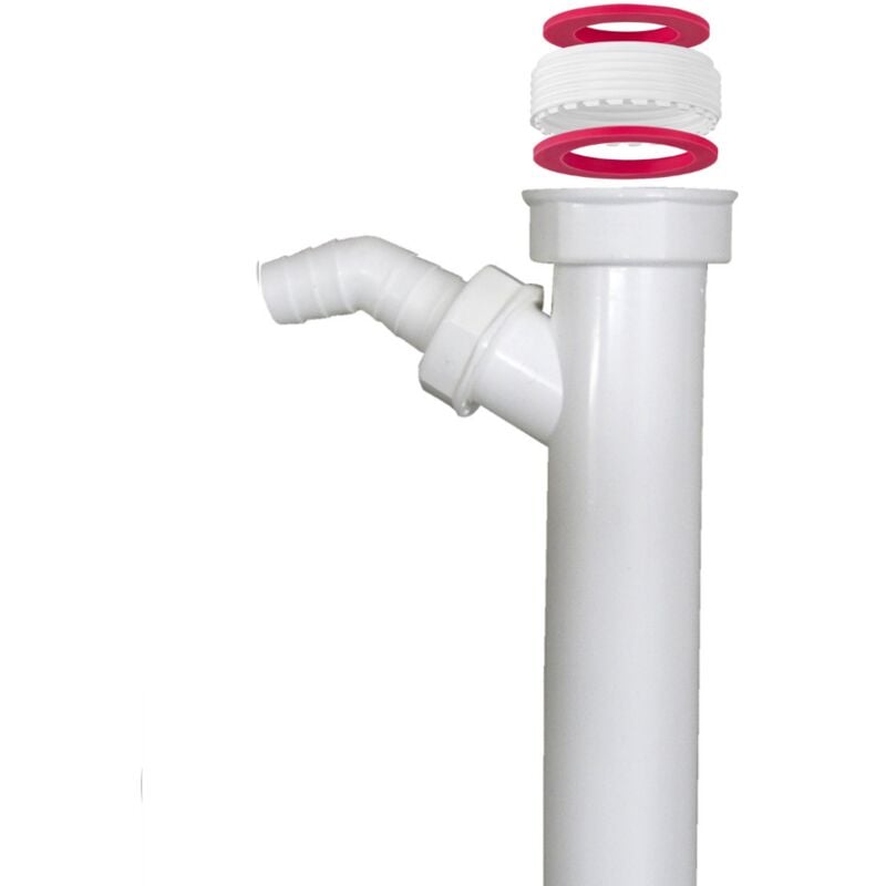 foto del prodotto schl fer 439001 canotto sifone per scarico sottolavello, tubo regolabile con raccordo universale 1 1 2 e 1 1 4 , connettore per attacco per