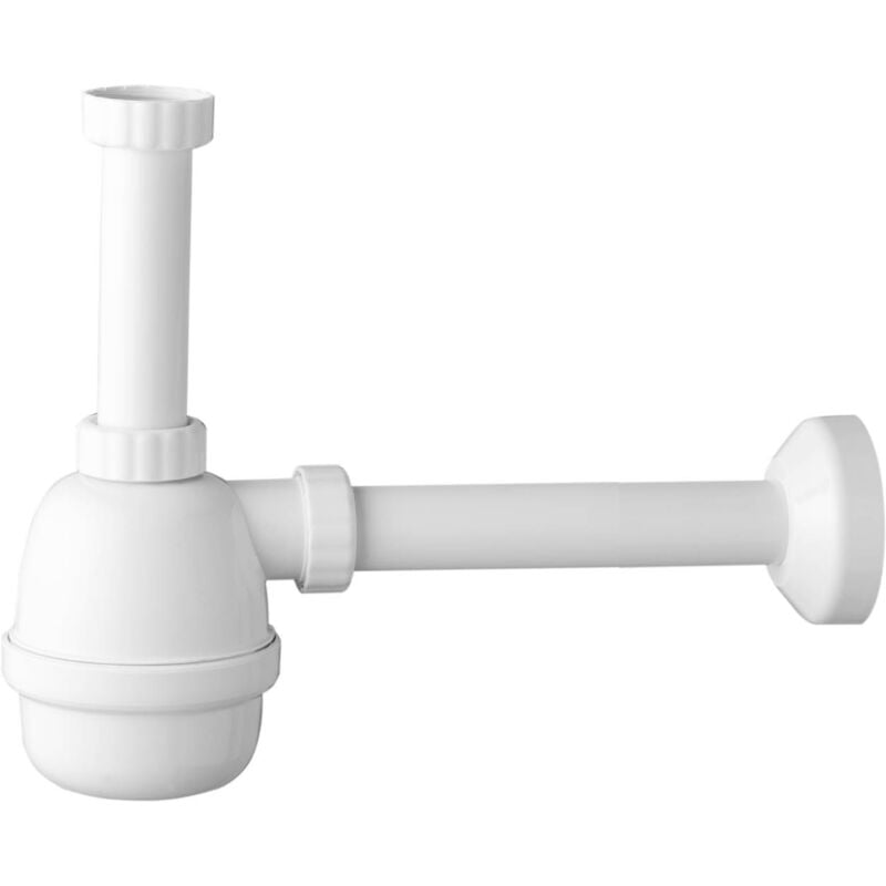 foto del prodotto schl fer 4395300 sifone universale a fiasco per lavelli a 1 vasca 1 1 2 uscita diam 40mm x l. 250 mm, entrata da l. 130 mm, scarico lavandino