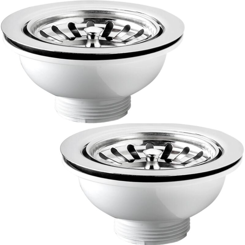foto del prodotto schl fer 439726.02 piletta di scarico per lavello tipo basket senza troppo pieno, dimensione 1 1 2, foro 90mm, pilettone 114mm, piletta